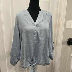 Blue gray blouse